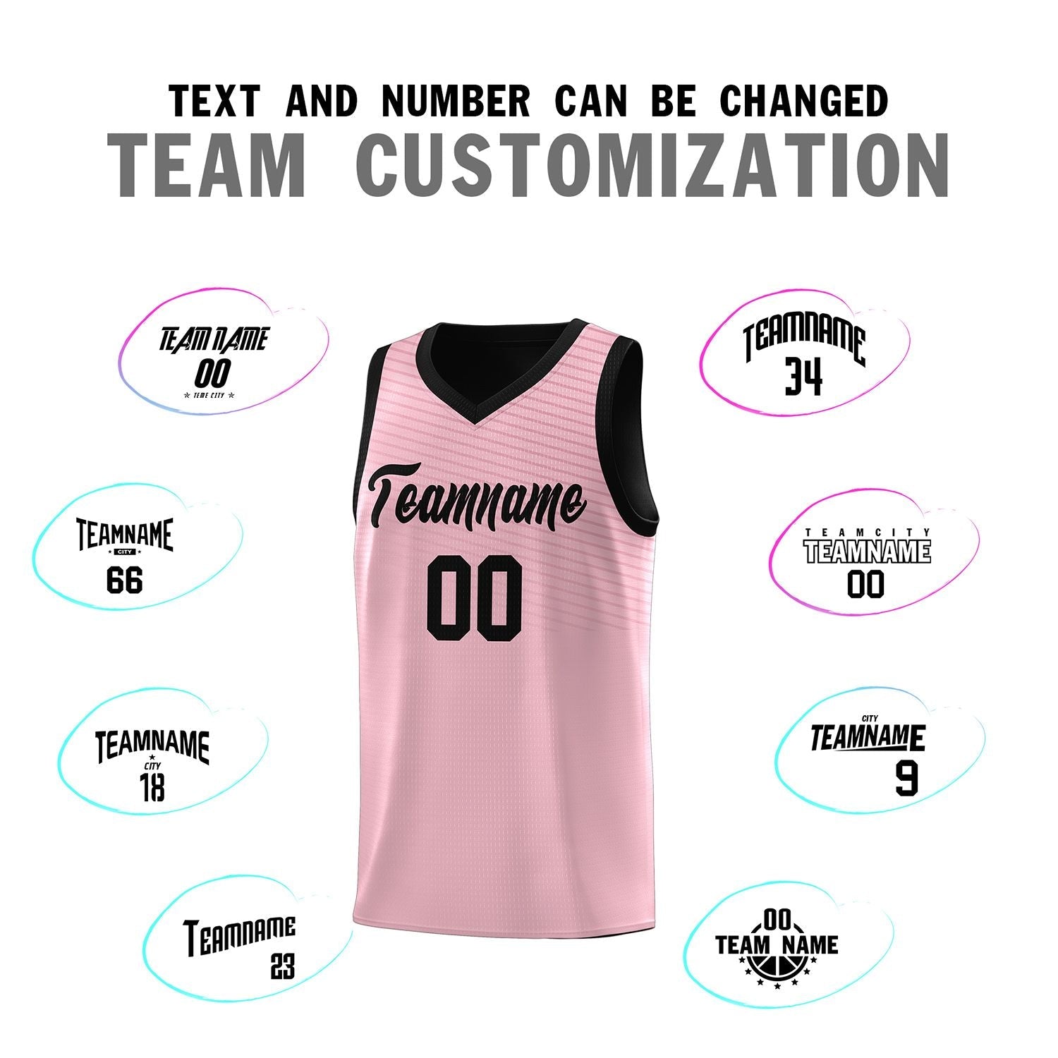 Custom Pink Black Chest Slash Patttern Sports Uniform Basketball Jersey