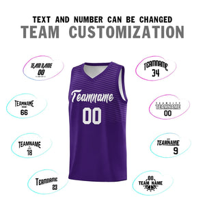 Custom Purple White Chest Slash Patttern Sports Uniform Basketball Jersey