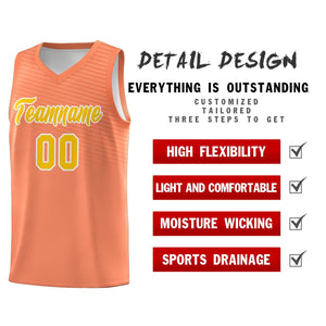 Custom Light Orange Gold Chest Slash Patttern Sports Uniform Basketball Jersey