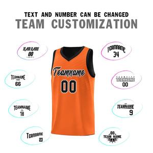 Custom Orange Black Chest Slash Patttern Sports Uniform Basketball Jersey