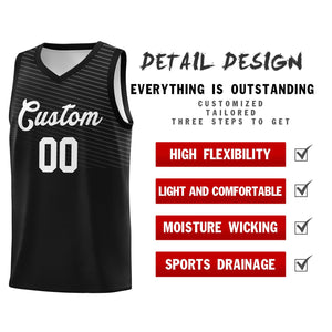 Custom Black White Chest Slash Patttern Sports Uniform Basketball Jersey