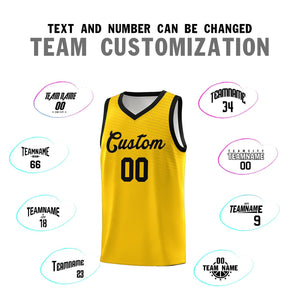 Custom Gold Black Chest Slash Patttern Sports Uniform Basketball Jersey