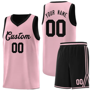 Custom Pink Black Chest Slash Patttern Sports Uniform Basketball Jersey