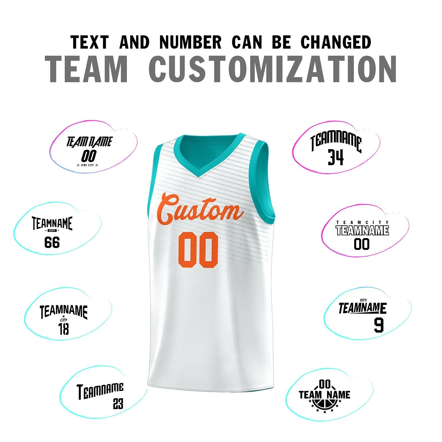 Custom White Light Green Chest Slash Patttern Sports Uniform Basketball Jersey