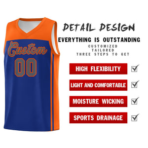 Custom Royal Orange Classic Sets Sports Uniform Basketball Jersey