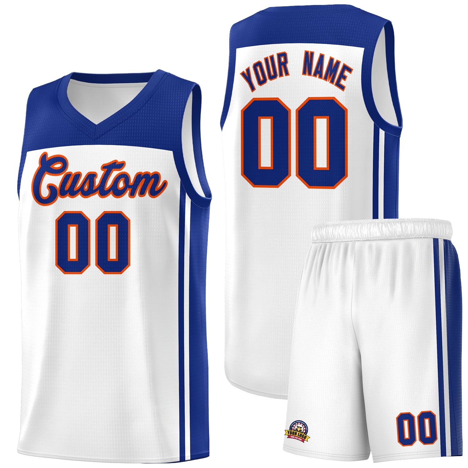 Custom White Royal Classic Sets Sports Uniform Basketball Jersey