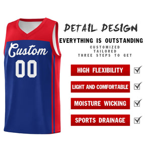 Custom Royal Red Classic Sets Sports Uniform Basketball Jersey