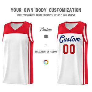 Custom White Red Classic Sets Sports Uniform Basketball Jersey