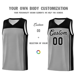 Custom Grey Black Classic Sets Sports Uniform Basketball Jersey