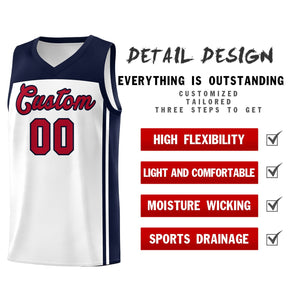 Custom White Navy Classic Sets Sports Uniform Basketball Jersey