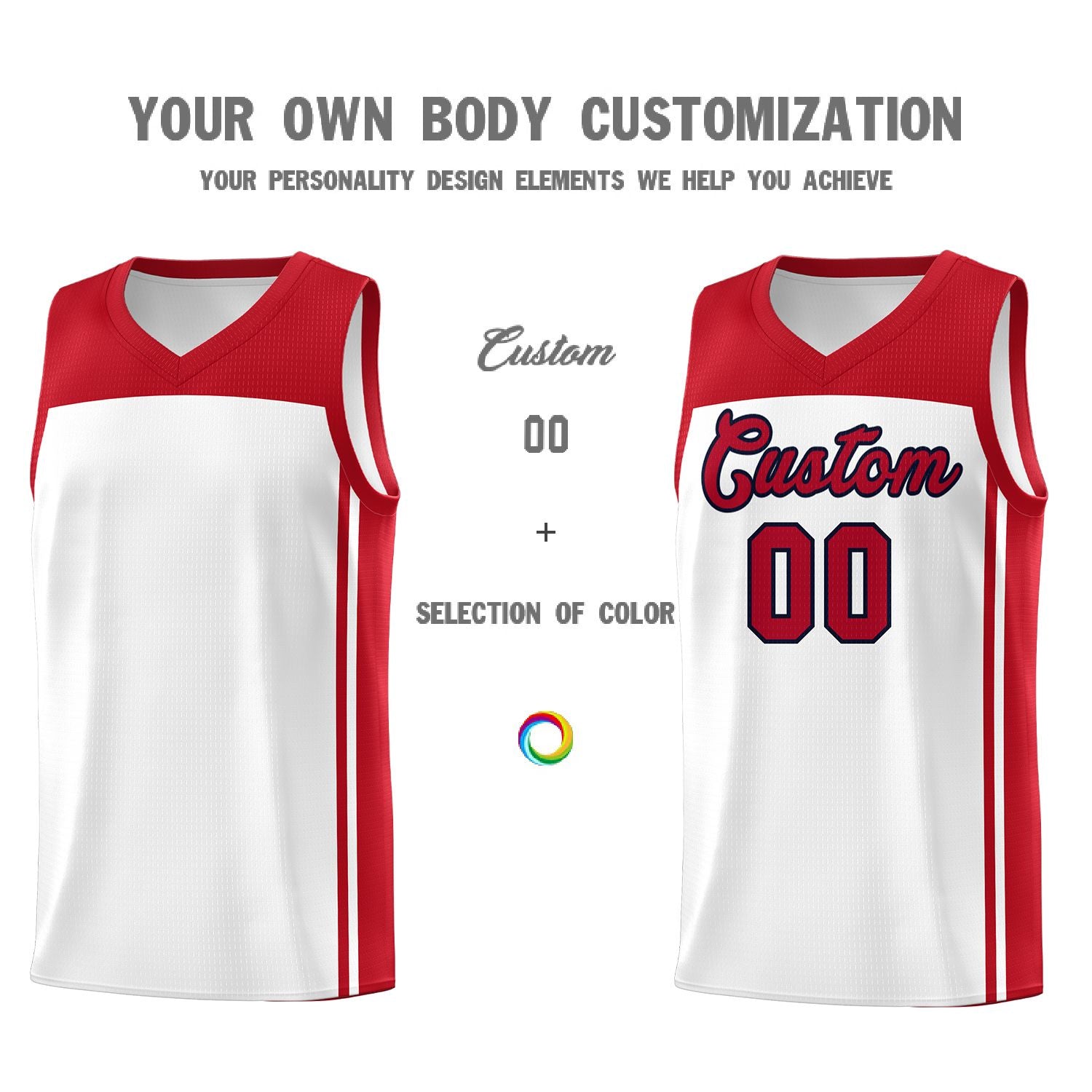 Custom White Red Classic Sets Sports Uniform Basketball Jersey