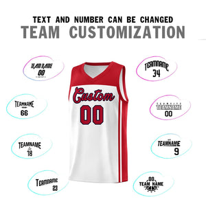 Custom White Red Classic Sets Sports Uniform Basketball Jersey