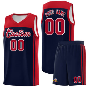 Custom Navy Red Classic Sets Sports Uniform Basketball Jersey