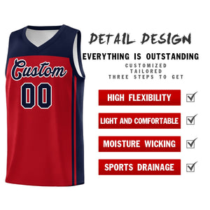 Custom Red Navy Classic Sets Sports Uniform Basketball Jersey