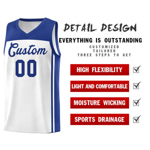 Custom White Royal Classic Sets Sports Uniform Basketball Jersey