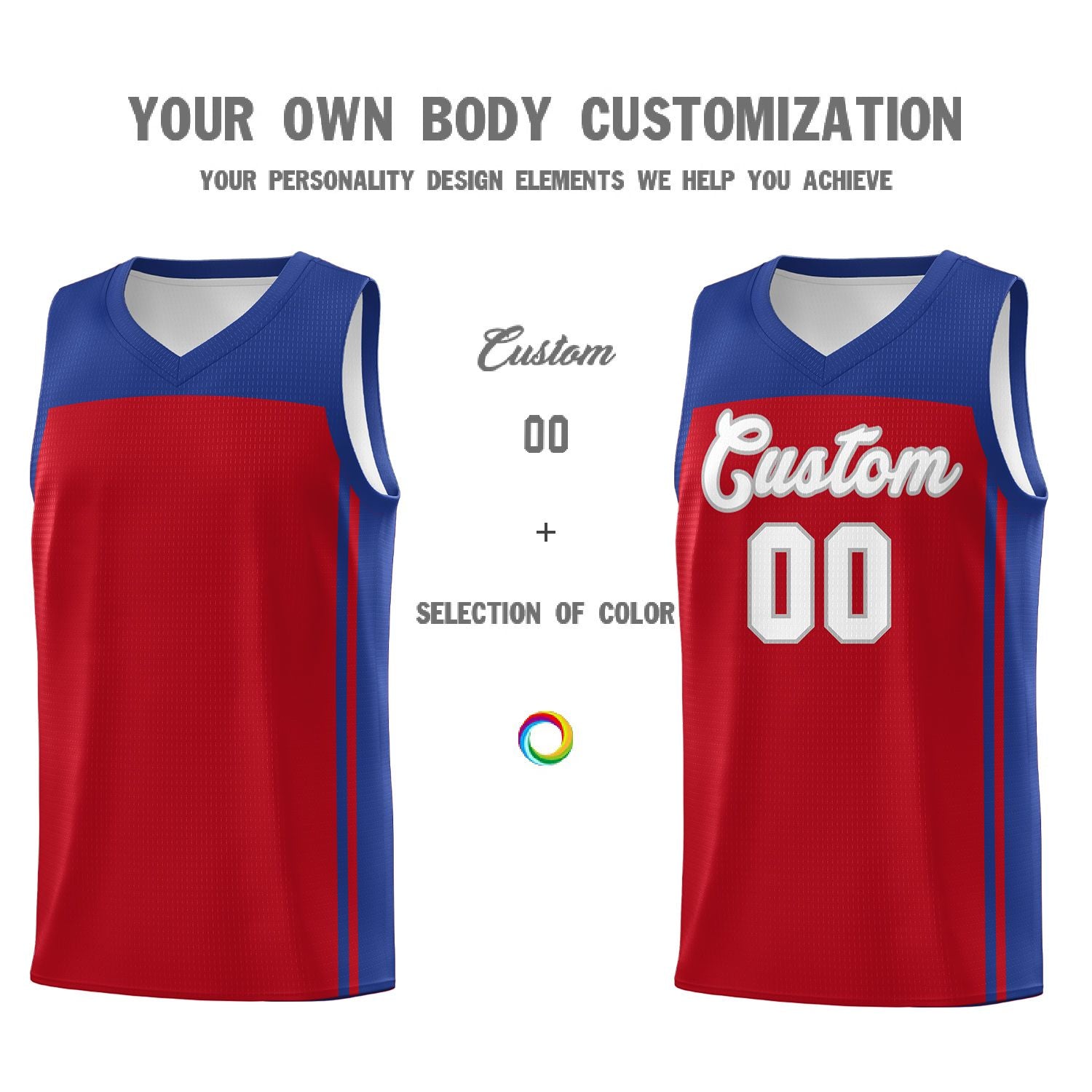 Custom Red Royal Classic Sets Sports Uniform Basketball Jersey