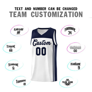 Custom White Navy Classic Sets Sports Uniform Basketball Jersey