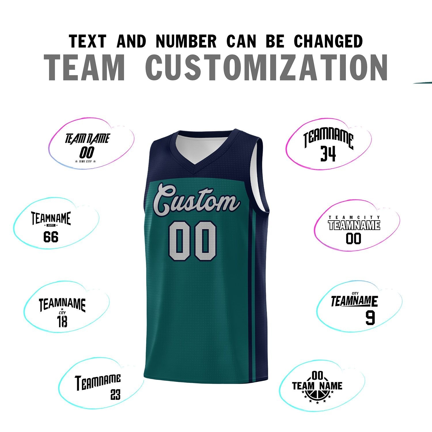 Custom Midnight Green Navy Classic Sets Sports Uniform Basketball Jersey