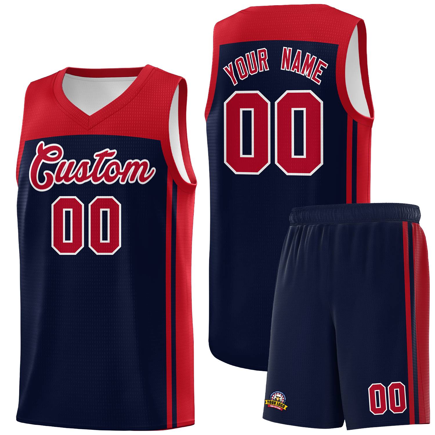 Custom Navy Red Classic Sets Sports Uniform Basketball Jersey