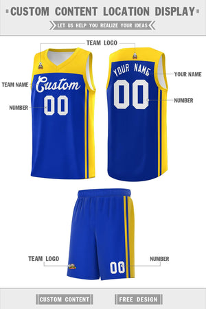 Custom Royal Gold Classic Sets Sports Uniform Basketball Jersey