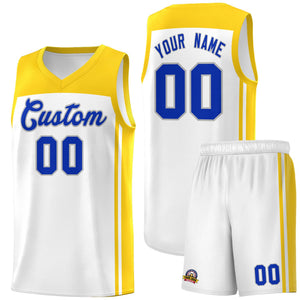 Custom White Gold Classic Sets Sports Uniform Basketball Jersey