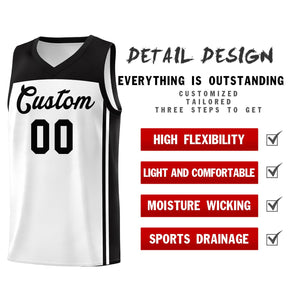 Custom White Black Classic Sets Sports Uniform Basketball Jersey