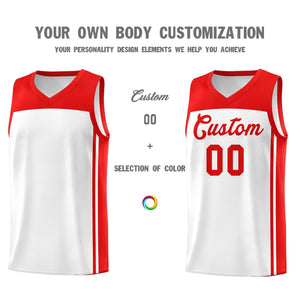 Custom White Red Classic Sets Sports Uniform Basketball Jersey