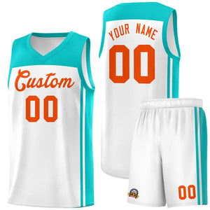 Custom White Bright Green Classic Sets Sports Uniform Basketball Jersey