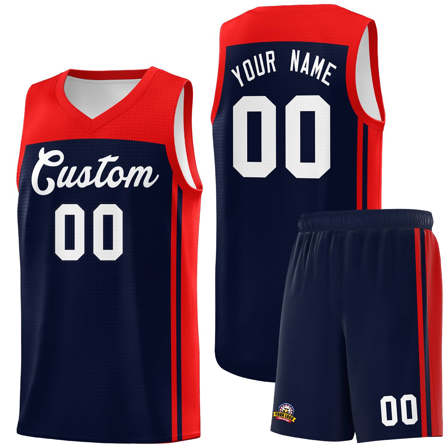 Custom Navy Red Classic Sets Sports Uniform Basketball Jersey