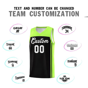 Custom Black Neon Green Classic Sets Sports Uniform Basketball Jersey