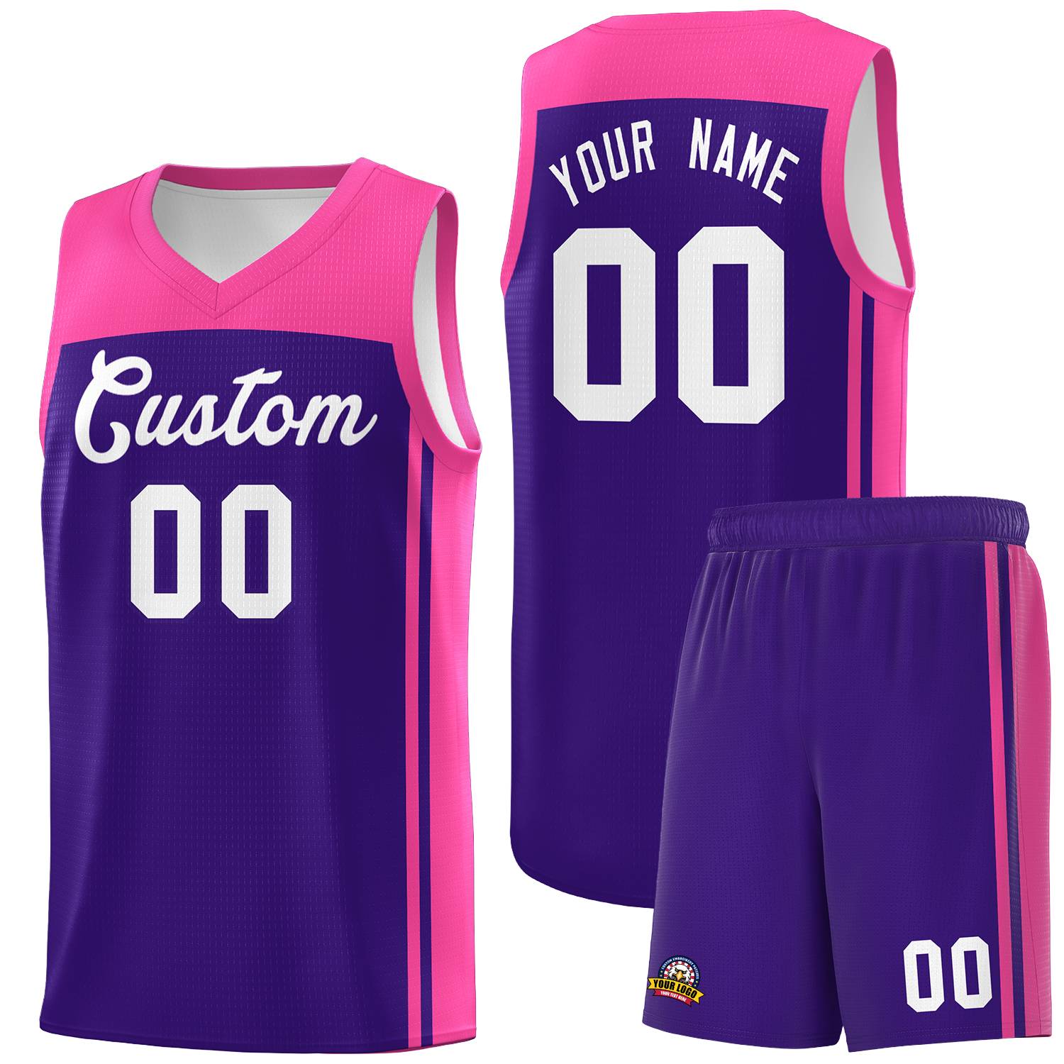 Custom Purple Pink Classic Sets Sports Uniform Basketball Jersey