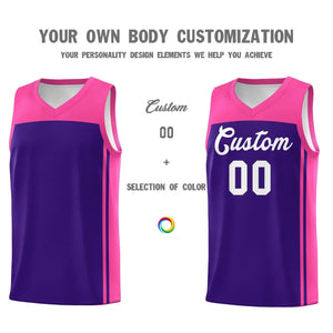 Custom Purple Pink Classic Sets Sports Uniform Basketball Jersey