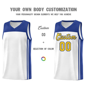 Custom White Royal Classic Sets Sports Uniform Basketball Jersey