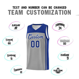 Custom Grey Navy Classic Sets Sports Uniform Basketball Jersey