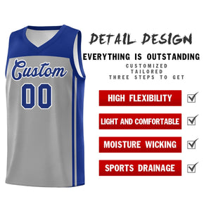 Custom Grey Navy Classic Sets Sports Uniform Basketball Jersey