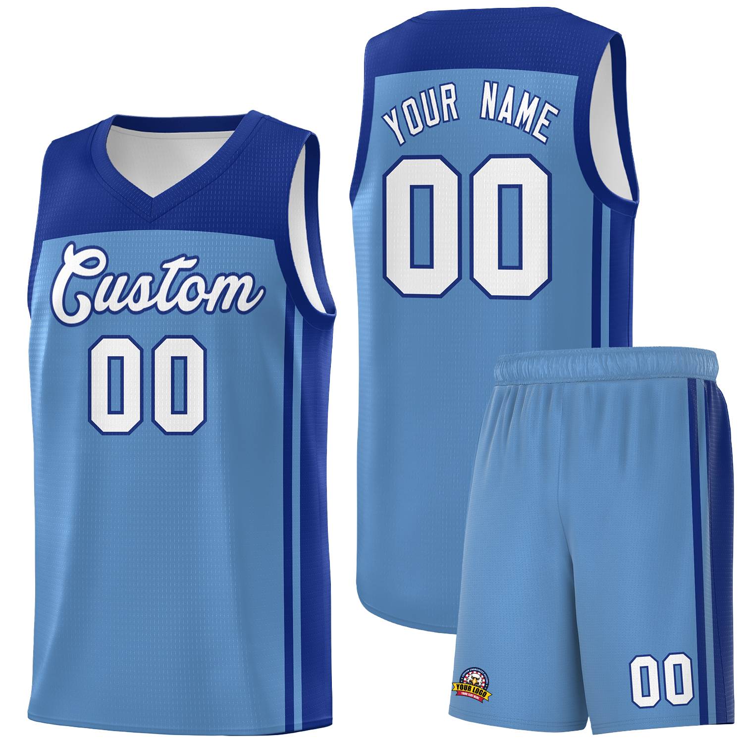 Custom Light Blue Royal Classic Sets Sports Uniform Basketball Jersey