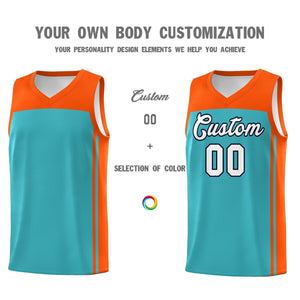 Custom Bright Green Orange Classic Sets Sports Uniform Basketball Jersey