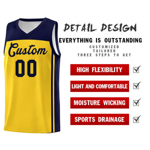 Custom Gold Navy Classic Sets Sports Uniform Basketball Jersey