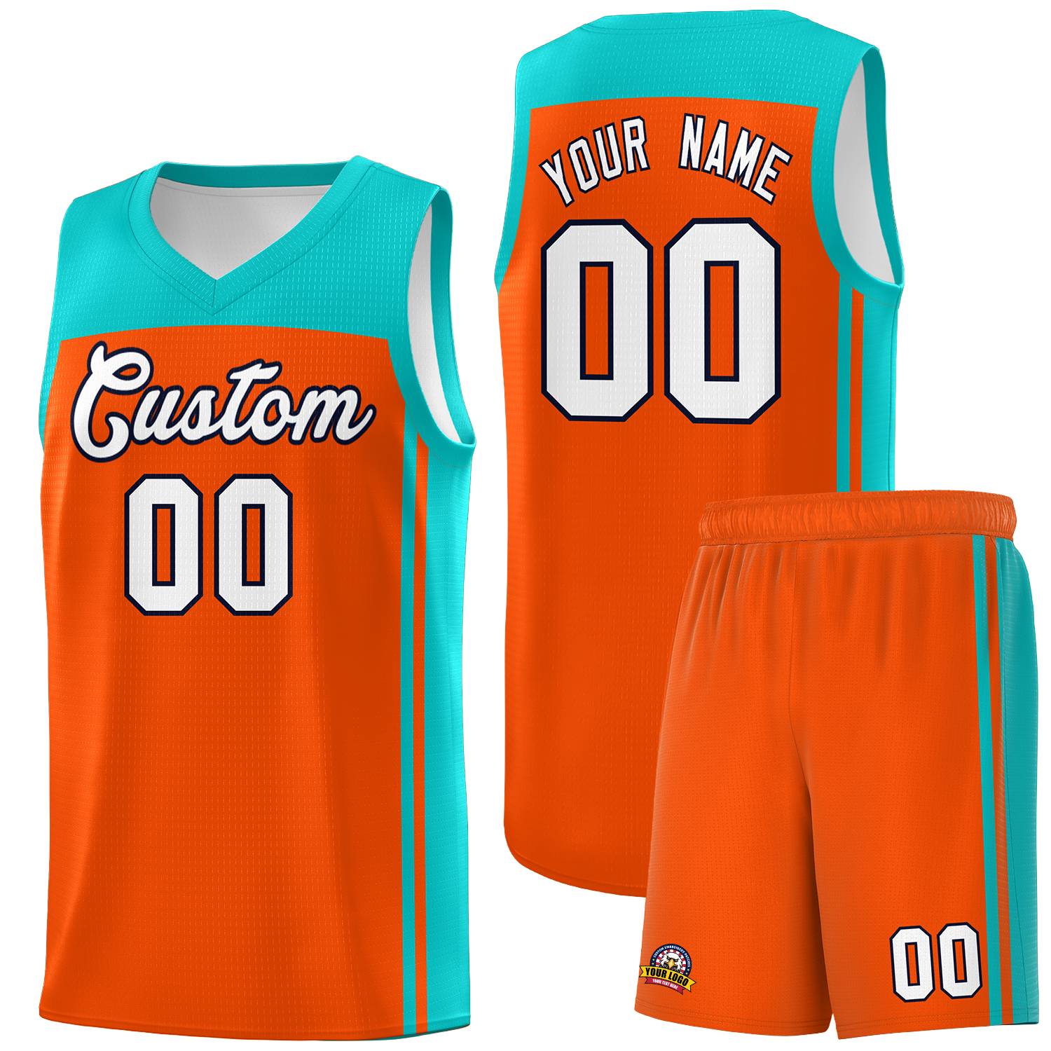 Custom Orange Bright Green Classic Sets Sports Uniform Basketball Jersey