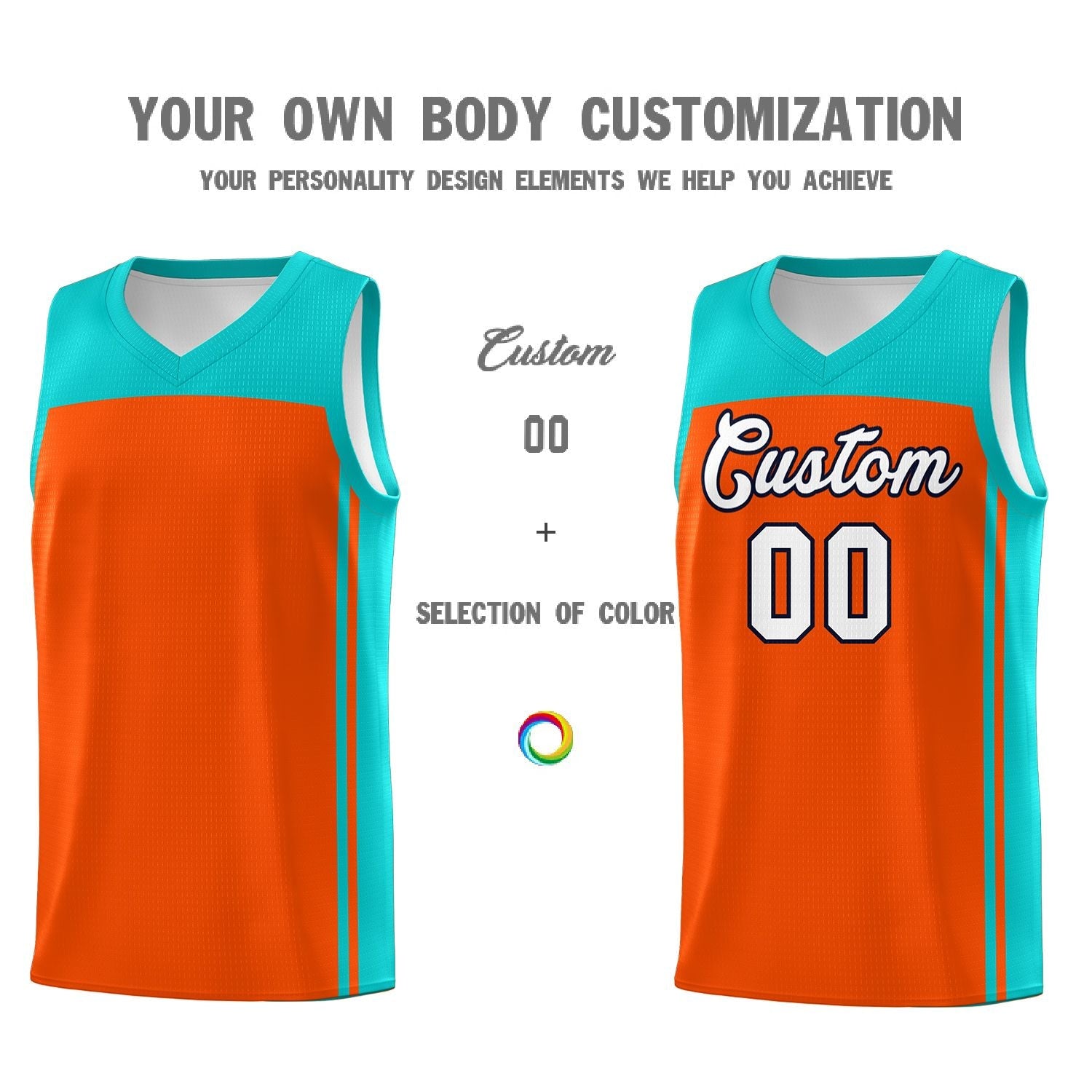 Custom Orange Bright Green Classic Sets Sports Uniform Basketball Jersey