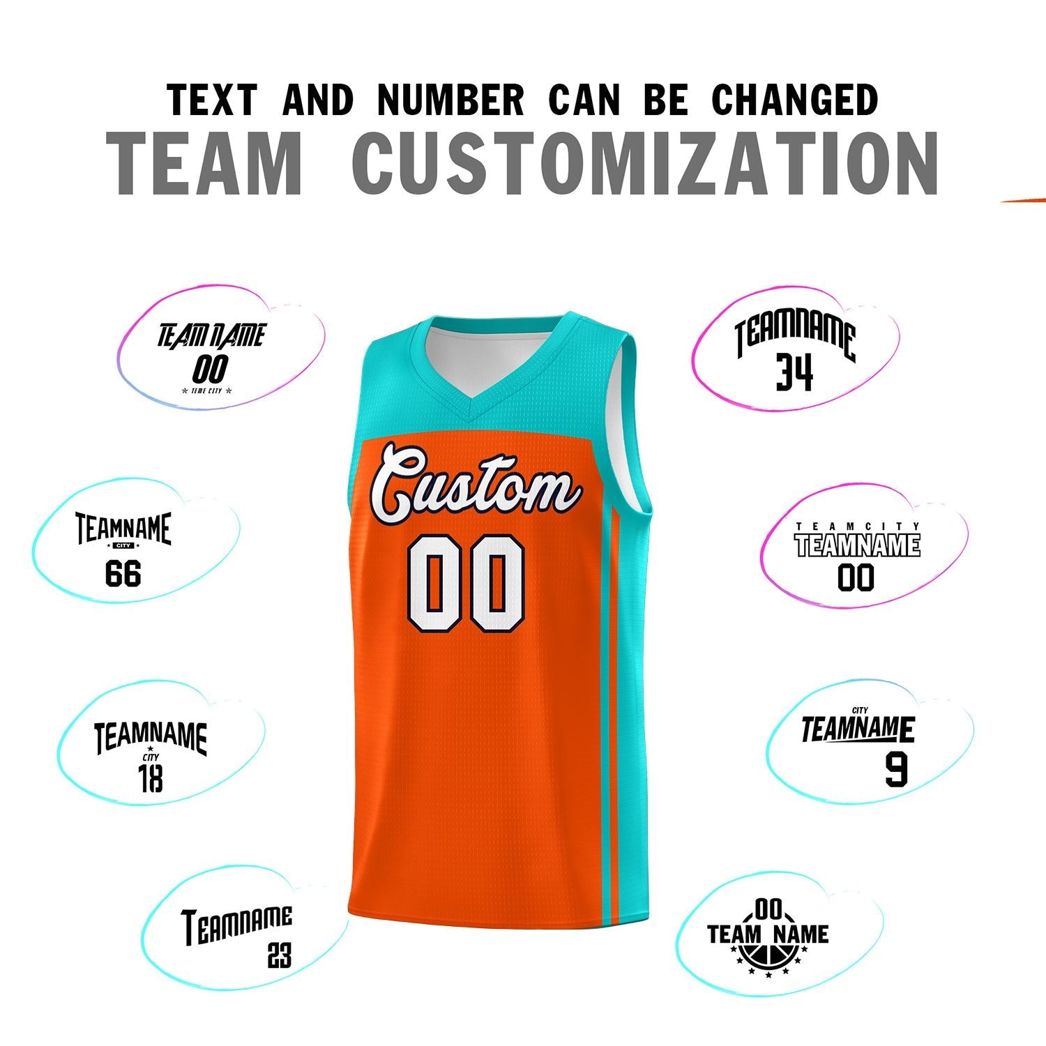 Custom Orange Bright Green Classic Sets Sports Uniform Basketball Jersey