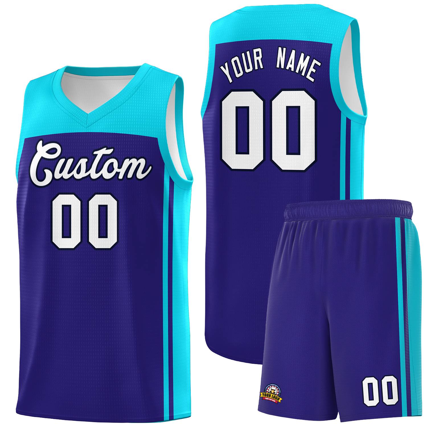 Custom Purple Sky Blue Classic Sets Sports Uniform Basketball Jersey