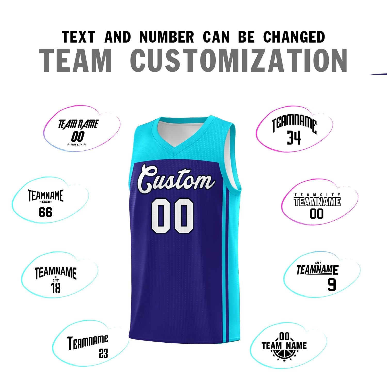 Custom Purple Sky Blue Classic Sets Sports Uniform Basketball Jersey