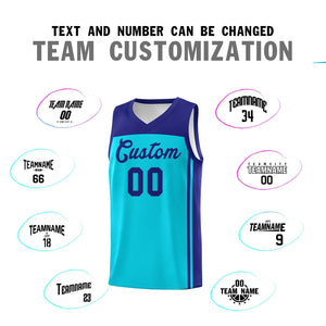 Custom Sky Blue Purple Classic Sets Sports Uniform Basketball Jersey