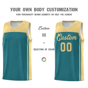 Custom Aqua Khaki Classic Sets Sports Uniform Basketball Jersey