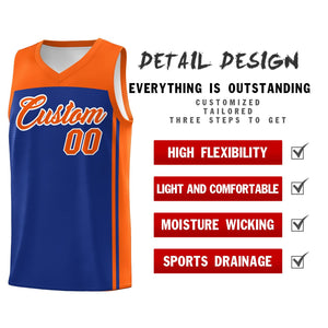 Custom Royal Orange Classic Sets Sports Uniform Basketball Jersey