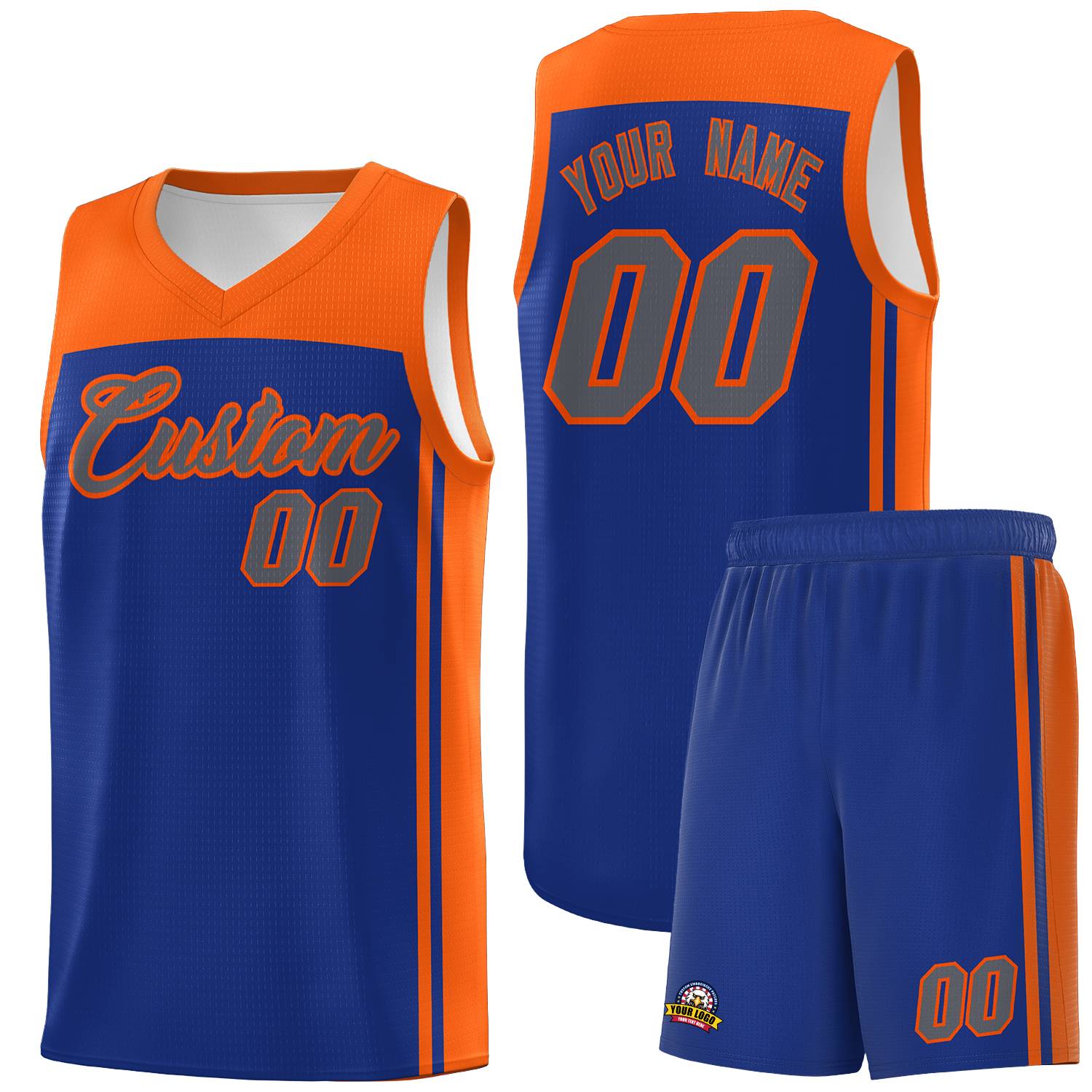 Custom Royal Orange Classic Sets Sports Uniform Basketball Jersey