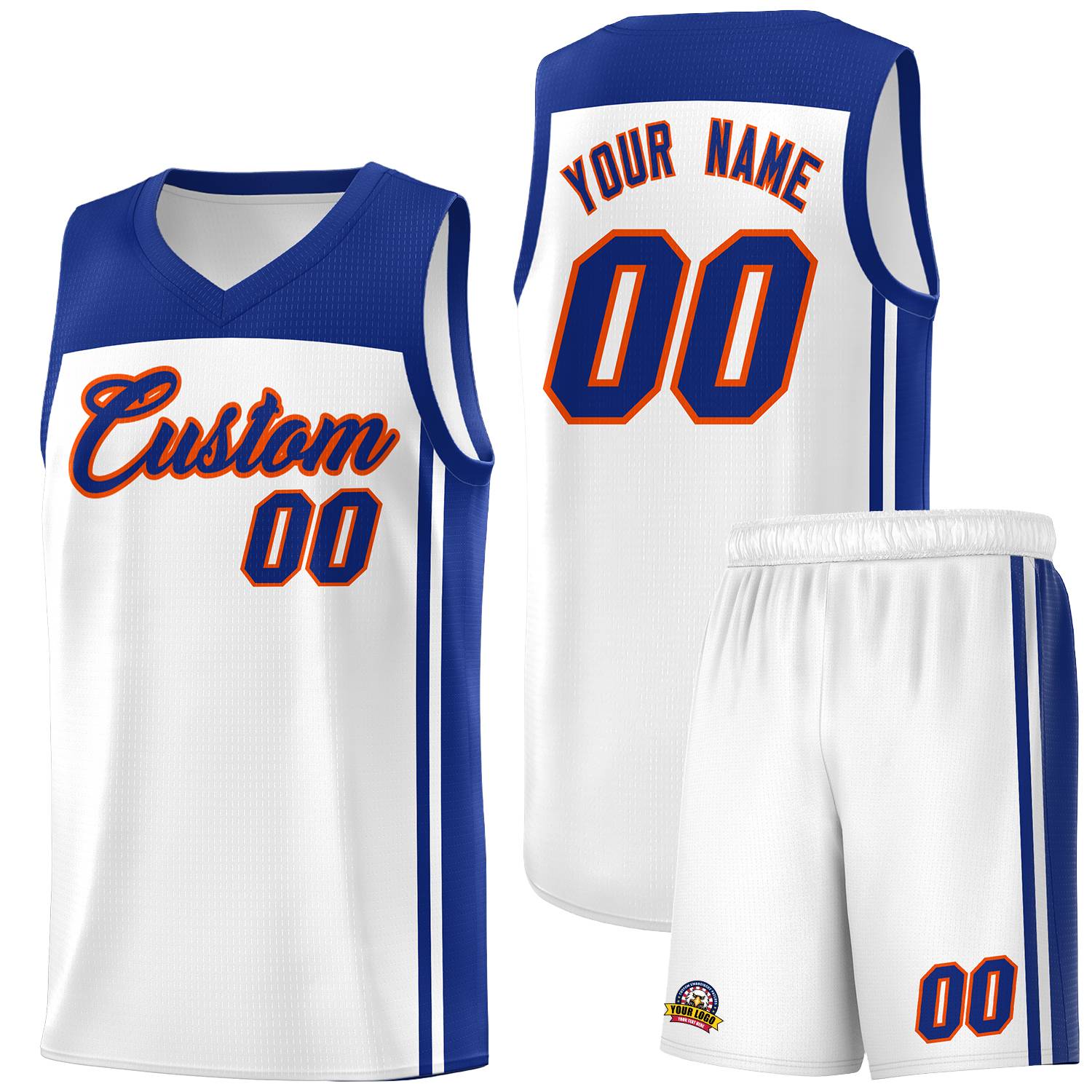 Custom White Royal Classic Sets Sports Uniform Basketball Jersey