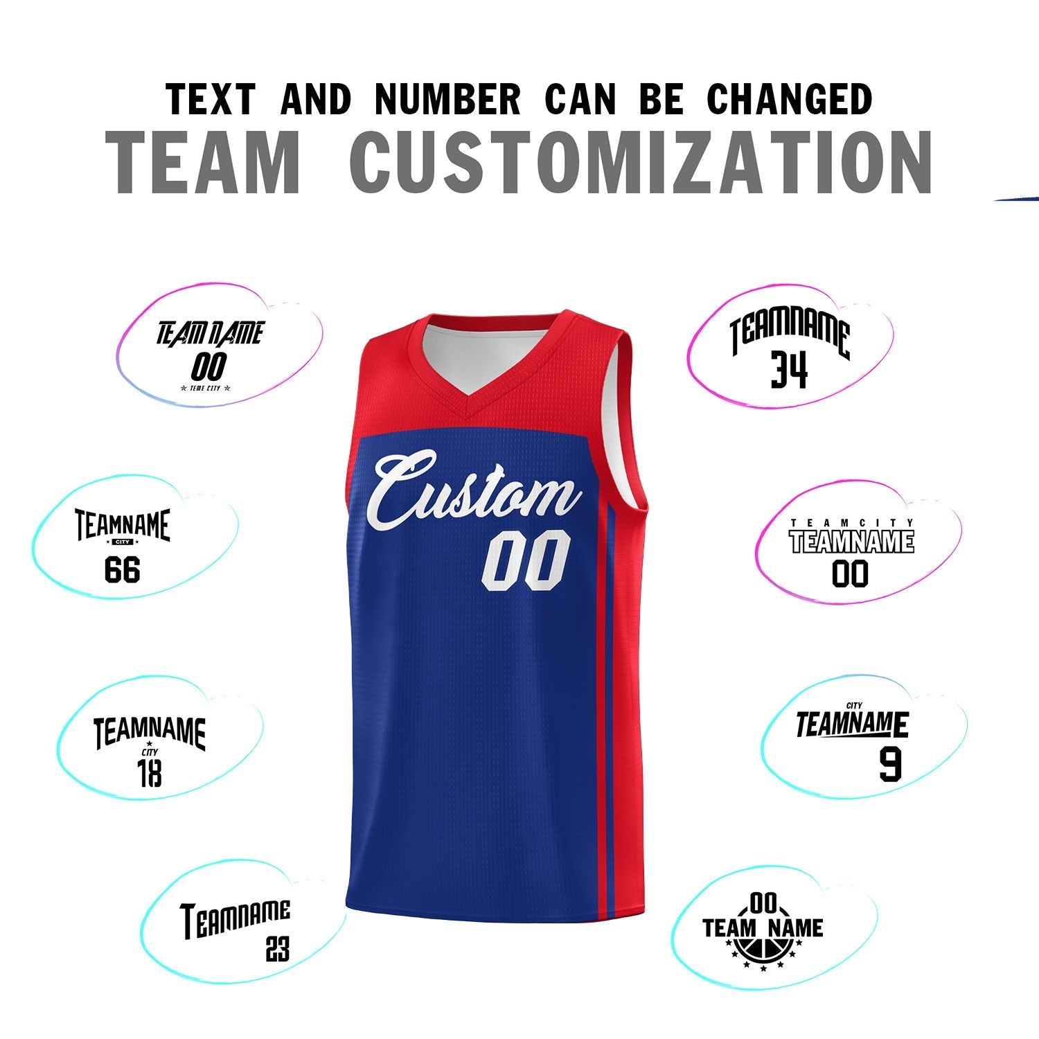 Custom Royal Red Classic Sets Sports Uniform Basketball Jersey