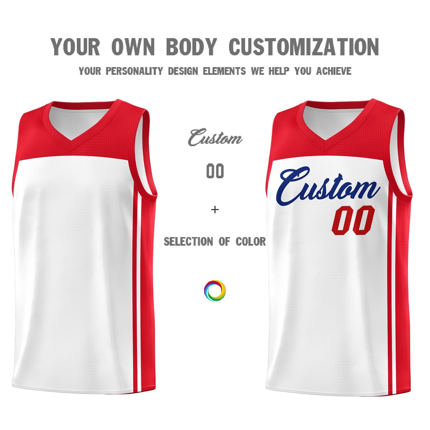 Custom White Red Classic Sets Sports Uniform Basketball Jersey